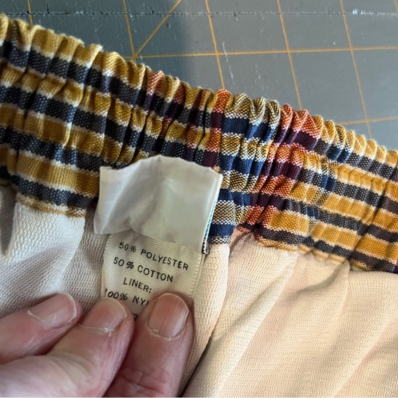 70s Plaid Board shorts Bathing suit Mens Unisex Brentwood stretches to 32" - Picture 9 of 9